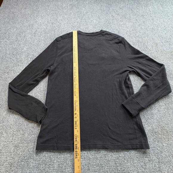 Guess Shirt‎ Mens XXL Black Long Sleeve V-Neck Waffle Knit Henley Runs Small - Picture 7 of 11